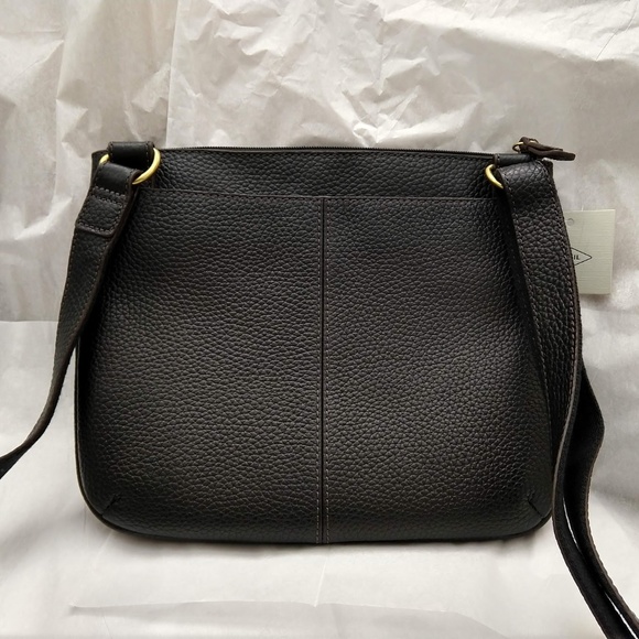 Fossil Tessa Black Leather Crossbody. - Picture 3 of 7
